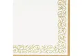 Produktbild: ti-flair Papierserviette, Servietten Papier 33x33cm Ornament Rand geprägt 20 Stück Weiß / Gold