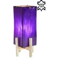 Produktbild: Marrakesch Orient & Mediterran Interior Nachttischlampe Ledertischlampe Janka Lila mit weißem Gestell, Handarbeit lila