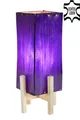 Produktbild: Marrakesch Orient & Mediterran Interior Nachttischlampe Ledertischlampe Janka Lila mit weißem Gestell, Handarbeit