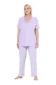 Produktbild: Ulla Popken Damen große Größen Übergrößen Plus Size Pyjama, Satin Detail, Morning Rise