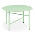 Produktbild: bomoe Beistelltisch Outdoor Gartentisch Rund Ø 53 cm Tischplatte Kratzfest – Stabiler Wohnzimmer Couchtisch Leicht In- & Outdoor Balkon Tisch Terrasse – Mint Nachttisch Bett Schlafzimmer Finn