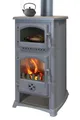 Produktbild: TRGO Kaminofen Cucina grau mit Backfach und Herdplatte, 9,70 kW