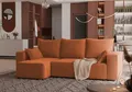 Produktbild: 4ALLHOME Ecksofa Cordi mit Schlaffunktion, Couch, Sofa mit Bettkasten, Cord, Eckcouch, L-Form Poso 40 Kupfer