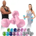 Produktbild: Miweba Sports Neopren Hantelset NKH100 | 𝐏𝐫𝐨𝐟𝐢 Hantel - Hexagon Hanteln Set - Kurzhanteln - Kurzhantel Set - Gymnastikhanteln - Hantel Set - Dumbbell - 0,5-10 Kg (2X 6.0 kg, Rosa)