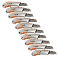 Produktbild: 10 St. FRONTTOOL Cuttermesser Alu Profi 18 mm aus schlagfestem Alu-Druckguss, Metallführung, ergonomischer Griff
