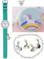 Produktbild: Pacific Time Quarzuhr Kinder Armbanduhr Lernuhr Wechselarmband mit Einhorn Charms, Mix und Match Design - Gratis Versand