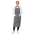 Produktbild: ZOLLNER Kochschürze in grau - robuste Grillschürze mit aufgenähten Taschen - Baumwolle - 75x100 cm - mit Bindebänder - waschbar bis 60°C - Oeko Tex® zertifiziert