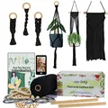 Produktbild: suo long Makramee Garn Set für Anfänger mit Anleitung 3mm Makramee Garn Schwarz Set mit holzringe und holzperlen Zubehör für Makramee Wandbehang,Makramee Blumenampel Schwarz Makramee für Anfänger