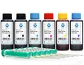 Produktbild: Octopus 6X 100 ml Pure Ink Nachfülltinte kompatibel für Canon PGI-580, CLI-581 Druckerpatronen für Canon Pixma TS 8120, TS 8126, TS 8150, TS 8151, TS 8152, TS 9120, TS 9150, TS 9155 (kein OEM)