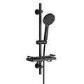 Produktbild: JOHO Duschset mit Ablage Duschstange 70cm Handbrause DS12cm Rund Matt Schwarz