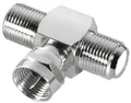 Produktbild: SAT F Adapter Kupplung Weiche Verbinder T-Stück 1 x F-Stecker - 2 x F-Buchse
