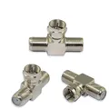 Produktbild: 2 Stück Sat Splitter T-Stück (1x F-Stecker 2x F-Buchse) Kabel Verteiler Kupplung