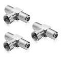 Produktbild: 3x F-Adapter SAT TV Verbinder Kupplung Splitter T-Stück F-Stecker 2x F-Buchse