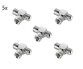 Produktbild: 5x F-Adapter T-Stück F-Stecker  2 F-Kupplungen SAT TV Verbinder Anschluss FF29S