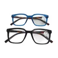 Produktbild: Opulize Lesebrille Brillenfassung Koi Große Rechteckige Schwarz Blau Komfort Sti