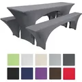 Produktbild: Bierbankhusse Stretch Victoria Anthrazit, 220x70x70 cm - Beautissu