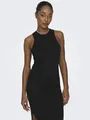Produktbild: ONLY Damen Kleid Regular Fit Schwarz Grün Rundhals L Baumwolle Elasthan