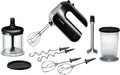 Produktbild: BOSCH Handmixer HomeProfessional MFQ4885DE, 2x Edelst. Besen, 1x Knethaken, schwarz, 575 W, 5 Stufen, Turbostufe, Zerkleinerer, Mixfuß, Mixbecher, Made in Europe