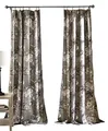 Produktbild: Lush Decor Botanische Gartenvorhänge, Blumen-Vogel-Druck, Lichtfilterung, Fenstervorhänge-Set für Wohnzimmer, Esszimmer, Schlafzimmer, Grau, 132 cm B x 244 cm L