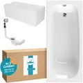 Produktbild: Badewanne Komplettset 170 x 75 mit Wannenträger & Ablaufgarnitur Rechteck Acryl