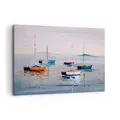 Produktbild: Wandbilder 100x70cm Leinwandbild Nautisch Segelboote Strand Bilder Wanddeko