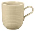 Produktbild: Seltmann Weiden Terra Kaffeebecher, 400 ml, Henkelbecher mit spiralförmigem Relief, Spülmaschinen- und mikrowellenfest, Porzellan, Sandbeige