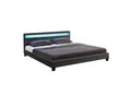 Produktbild: Juskys Polsterbett Paris 180x200 cm – Bett mit LED Beleuchtung & Lattenrost – Doppelbett grau