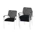 Produktbild: MCW 4er-Set Besucherstuhl Tucson, Konferenzstuhl stapelbar, Stoff/Textil ~ Sitz schwarz, Rückenfläche schwarz