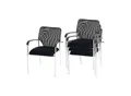 Produktbild: 4er-Set Besucherstuhl Tucson, Konferenzstuhl stapelbar, Stoff/Textil ~ Sitz schwarz, Rückenfläche schwarz