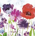 Produktbild: 20 Stück Lunch Servietten 33x33 cm Meadow of Flowers Blumen Mohn bunt Neu