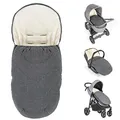 Produktbild: Zamboo Universal Fußsack für Babyschale, Kinderwagen Wanne und Buggy - 2in1 Winterfußsack und Sitzauflage aus kuscheligem Fleece, Baby Fusssack mit Tasche - Grau