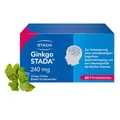 Produktbild: Ginkgo STADA 240 mg Filmtabletten fördert die Durchblutung des Gehirns, stärkt Gedächtnis und Konzentration, zur dauerhaften Anwendung, hohe Extraktqualität, 60 Stk