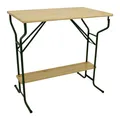 Produktbild: DEGAMO Stehtisch BAMBERG 113cm klappbar, Metall + Holz lackiert, mit Fuss-Stütze