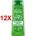 Produktbild: 12 X Fructis Purifying Cucumber Fresh Shampoo - FÜr Fettiges Haar Mit Gurkenex
