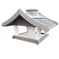 Produktbild: HABAU Vogelhaus Grönland mit Futtersilo und Ständer - Grau-weißes Futterhaus mit Dach aus Zinkblech und Bitumenpappe