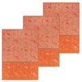 Produktbild: KRACHT 3er Pack Geschirrtücher Piepmatz ca.50 x 70 cm Halbleinen Jacquard orange