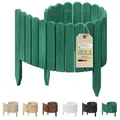 Produktbild: Floranica Rollborder Flexibler Holzzaun 100 x 30 cm Grün Beeteinfassung Deko für Gartenzaun Rasenkante Umzäunung Gartenzaun für Rasenflächen Hochbeete für Garten