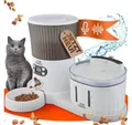 Produktbild: GiglioCollection Trinkbrunnen 2in1 Futterautomat & Trinkbrunnen mit Filter – für Katzen & Hunde