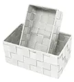 Produktbild: Lashuma Doppelpack Aufbewahrungsboxen, Größen: 19x10x7 cm und 20x13x10 cm, Offene Badezimmer Körbchen Farbe: Silber