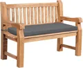 Produktbild: CLP Gartenbank wetterfest Jackson mit Sitzkissen Teakholz Bank mit Rückenlehne 2 bis 3 Sitzer robust und pflegeleicht Holzbank für Terrasse, Farbe:dunkelgrau, Größe:106x48x8 cm
