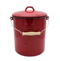 Produktbild: Mülleimer rot mit Deckel, 10 Liter, emailliert / Karl Krüger