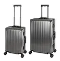 Produktbild: Travelhouse Trolleyset Tokyo, 4 Rollen, (2 tlg., Hartschalen Trolley Set), Aluminium Hartschale TSA Zahlenschloos Aluminium-Rahmen