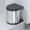 Produktbild: WESCO Einbaumülleimer rund - Edelstahl / schwarz, 13 Liter - Silber/Schwarz