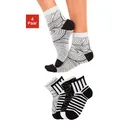 Produktbild: Kurzsocken H.I.S, Damen, Gr. 35-38, schwarz-weiß (schwarz, weiß, gemustert), Baumwolle, Elasthan, Polyamid, uni und gemustert, elastisch, Socken, in unterschiedlichen Designs