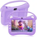 Produktbild: ascrecem Kinder Tablet 7 Zoll Androrid Tablet für Kinder mit WiFi Kindersicherung Dual Kamera kindersicherer Hülle 2GB RAM 32GB ROM 128GB Erweiterbar Kindertablet ab 3 jahre-12 Mädchen Junge (Lila)