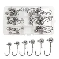 Produktbild: 30 Stück Jighaken mit Round Jighead für Gummifische zum Raubfishangeln, Angelhaken Set mit verschieden Größe 5g 7g 10g 14g 17g 20g