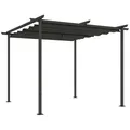 Produktbild: Outsunny Pergola 3x3m Garten Pavillon Terrassendachung aus Metall, Gartenpavillon mit Verstellbares Sonnendach, UV Schutz 30+ Freistehender Sonnenschutz für Terrasse und Garten, Dunkelgrau