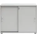 Produktbild: PROREGAL Schiebetürenschrank Lion Small HxBxT 76 x 100 x 40 cm 2 Fächern Lichtgrau