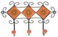 Produktbild: Dreier Garderoben Haken, Boho Wandhaken mit Fliesen, Vintage Kleiderhaken, Hand