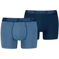 Produktbild: PUMA Herren Boxershorts, 2er Pack - Everyday Basic Boxers 2P, Cotton Stretch, einfarbig Blau Denim M